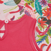Φόρεμα με τροπική εκτύπωση για ένα κορίτσι σε ροζ χρώμα Boboli 154147 4