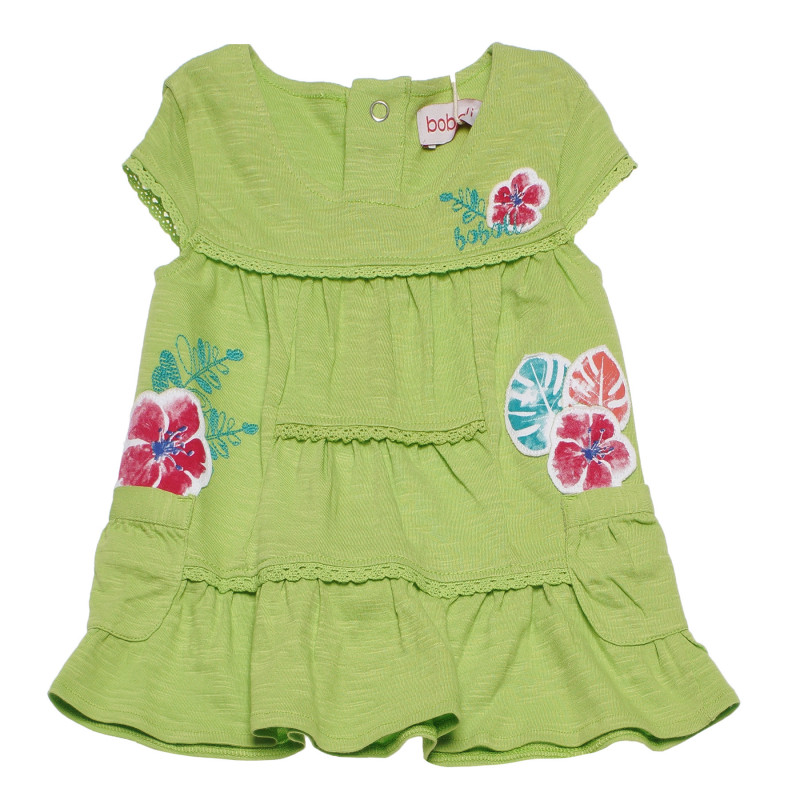 Φόρεμα με floral τύπωμα για ένα κοριτσάκι, πράσινο  154228