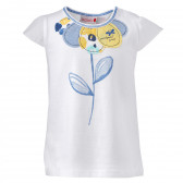 Βαμβακερή μπλούζα με λευκό λουλούδι για μωρά Boboli 154795 
