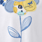 Βαμβακερή μπλούζα με λευκό λουλούδι για μωρά Boboli 154796 2