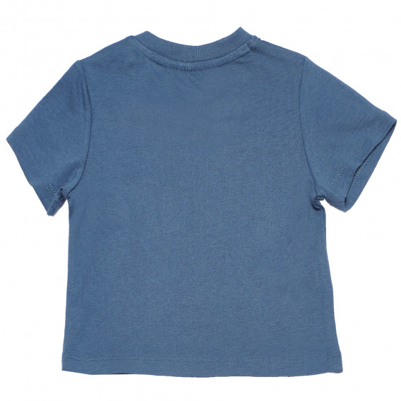 Βαμβακερή μπλούζα με κοντά μανίκια και τύπωμα για αγόρια, μπλε Boboli 154811 2