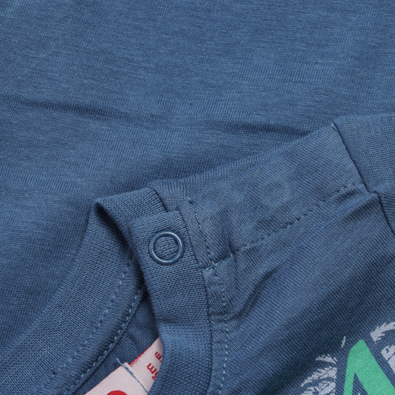 Βαμβακερή μπλούζα με κοντά μανίκια και τύπωμα για αγόρια, μπλε Boboli 154813 4