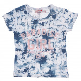 Μπλουζάκι με floral τύπωμα και επιγραφή για κορίτσια Boboli 154826 