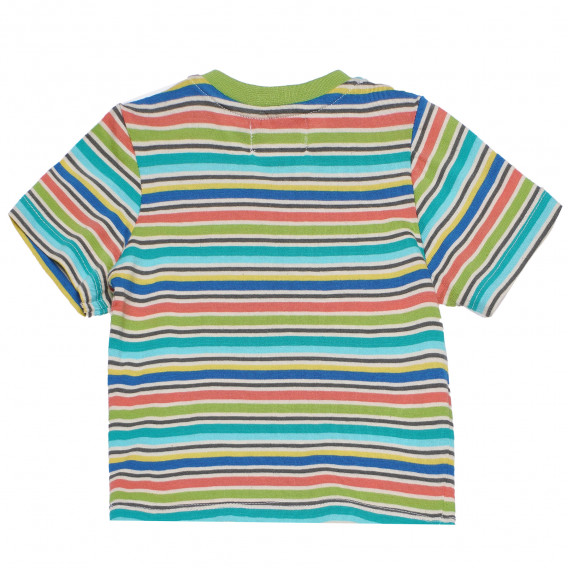 Βαμβακερό ριγέ μπλουζάκι με τύπωμα για μωρά Boboli 154870 2