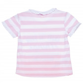 Μπλουζάκι σε λευκές και ροζ ρίγες για ένα μωρό - Απολαύστε τη ζωή Boboli 154931 2