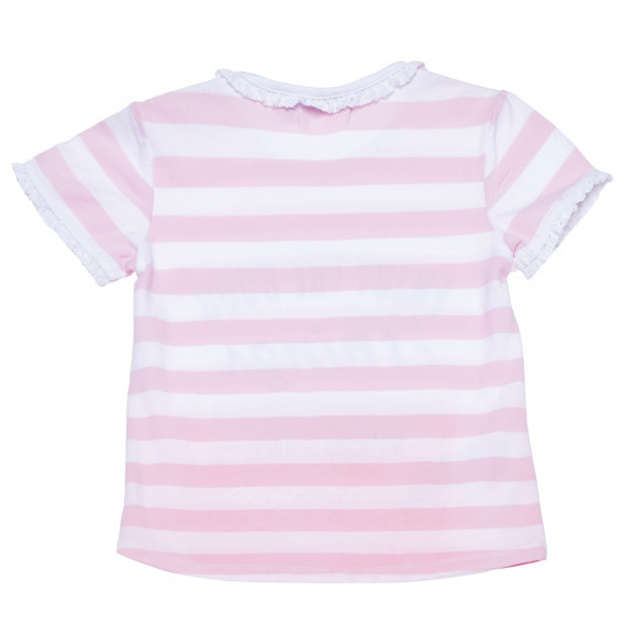 Μπλουζάκι σε λευκές και ροζ ρίγες για ένα μωρό - Απολαύστε τη ζωή Boboli 154931 2