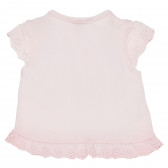 Βαμβακερό μπλουζάκι με βολάν και απλικέ για ένα κοριτσάκι, ροζ Boboli 154939 2
