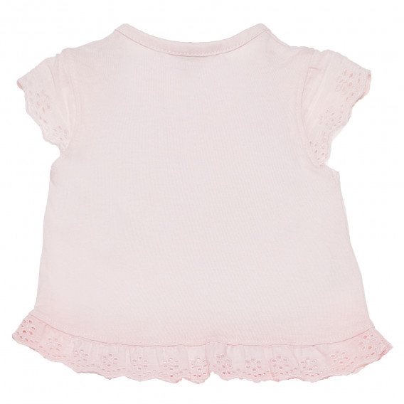 Βαμβακερό μπλουζάκι με βολάν και απλικέ για ένα κοριτσάκι, ροζ Boboli 154939 2