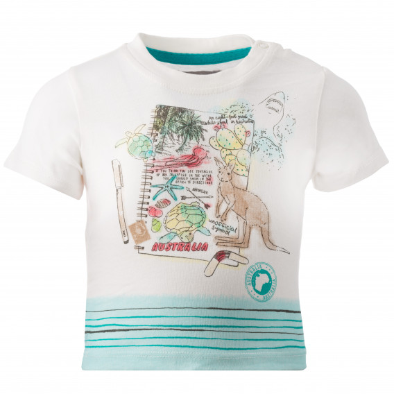 Βαμβακερό μπλουζάκι για μωρά σε λευκό χρώμα - Αυστραλία Boboli 154942 