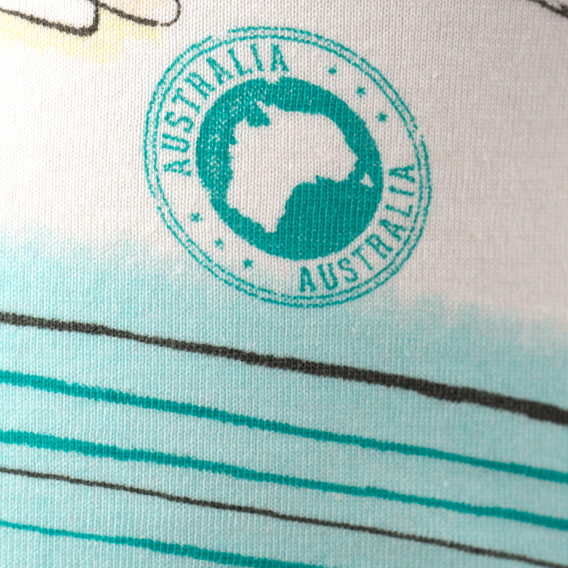 Βαμβακερό μπλουζάκι για μωρά σε λευκό χρώμα - Αυστραλία Boboli 154945 4