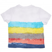 Βαμβακερό μπλουζάκι με έγχρωμη εκτύπωση για ένα αγοράκι, λευκό - Η ζωή είναι ένα κύμα Boboli 154947 2