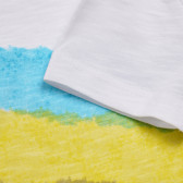 Βαμβακερό μπλουζάκι με έγχρωμη εκτύπωση για ένα αγοράκι, λευκό - Η ζωή είναι ένα κύμα Boboli 154949 4