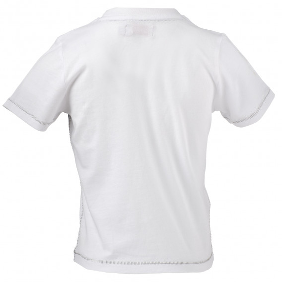 Βαμβακερό μπλουζάκι με γραφική εκτύπωση για ένα αγόρι, λευκό Boboli 154956 3