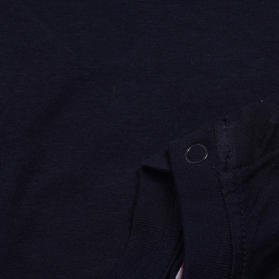 Βαμβακερό μπλουζάκι για αγοράκι σε σκούρο μπλε χρώμα - Η μουσική είναι ζωή Boboli 155004 4