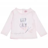 Βαμβακερή μπλούζα για κοριτσάκι σε ροζ χρώμα - Μείνετε ήρεμοι Boboli 155017 