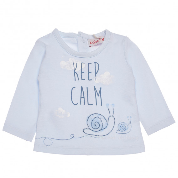 Βαμβακερή μπλούζα με επιγραφή και κέντημα για μωρά Boboli 155041 