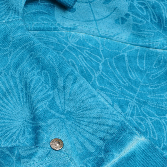 Βαμβακερή μπλούζα με κουκούλα και λουλουδάτο τύπωμα για αγόρια, μπλε Boboli 155435 3