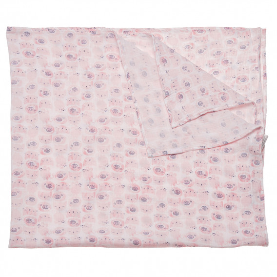Βαμβακερό φύλλο με τύπωμα γατάκια για κορίτσια, ροζ Boboli 155672 