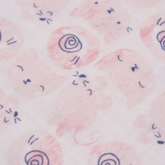 Βαμβακερό φύλλο με τύπωμα γατάκια για κορίτσια, ροζ Boboli 155673 2