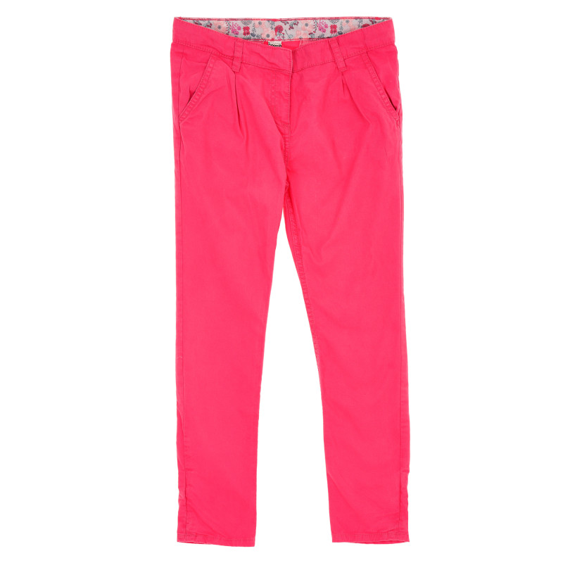Βαμβακερό παντελόνι για ένα κορίτσι, ροζ  157350
