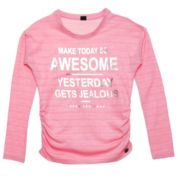 Ροζ μπλούζα με τύπωμα για κορίτσια V&D 157780 