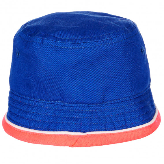 Μπλε βαμβακερό καπέλο με πορτοκαλί τελείωμα Benetton 158039 3