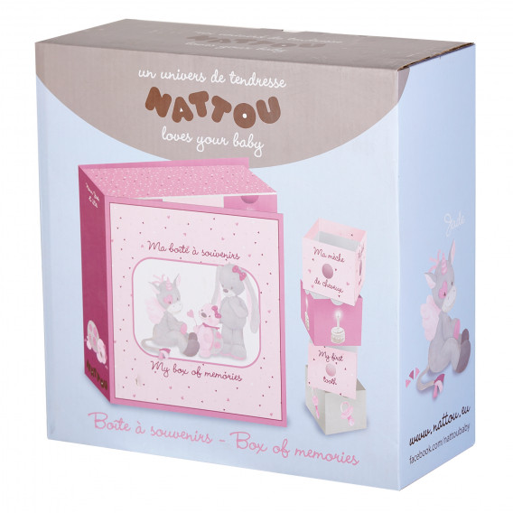Ροζ κουτί αποθήκευσης, για οργάνωση Nattou 159506 
