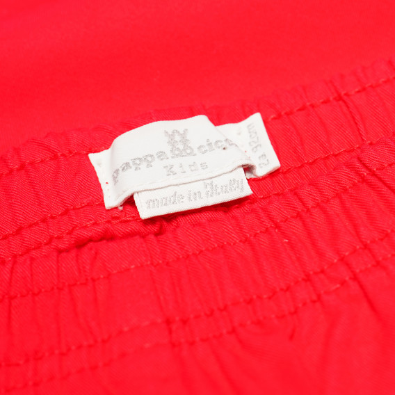 Βαμβακερό παντελόνι για κορίτσια, κόκκινο Pappa Ciccia 161081 3