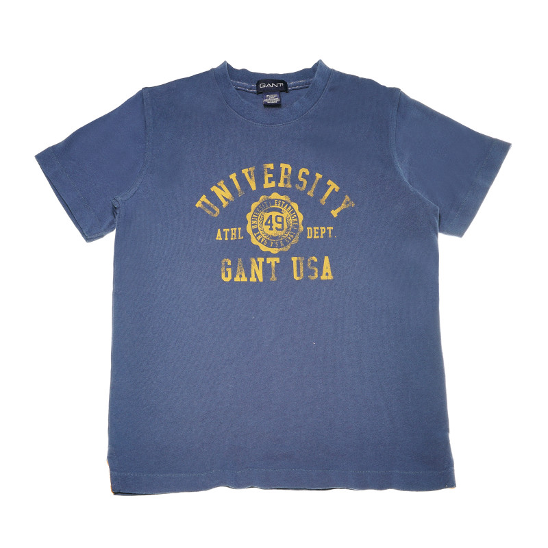 Βαμβακερό μπλουζάκι για αγόρια, μπλε με κίτρινη εκτύπωση  161153