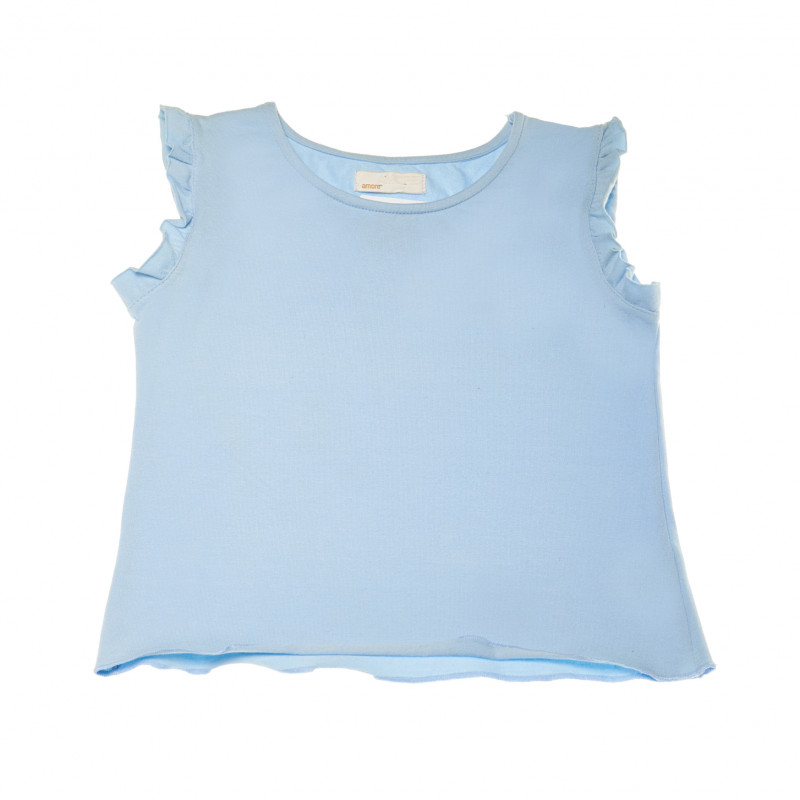 Βαμβακερή μπλούζα για κορίτσια, ανοιχτό μπλε  161159