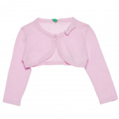 Βαμβακερό μπολερό με φιόγκο σε ροζ χρώμα για ένα κορίτσι Benetton 161281 