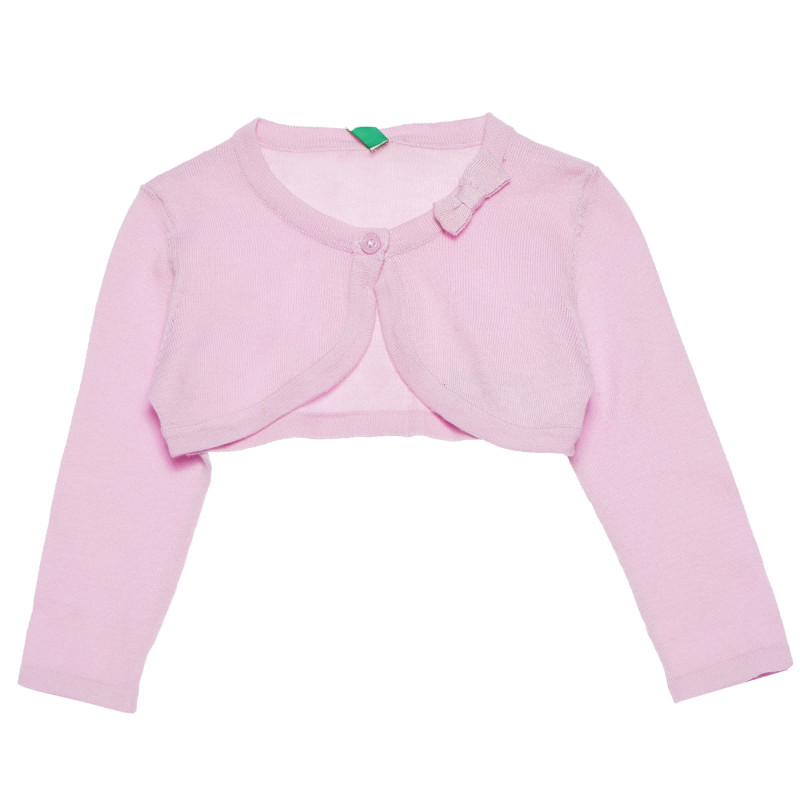 Βαμβακερό μπολερό με φιόγκο σε ροζ χρώμα για ένα κορίτσι  161281
