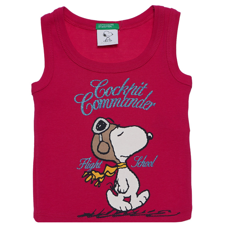 Ροζ βαμβακερή μπλούζα για ένα κορίτσι, Snoopy  161616