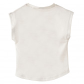 Μπεζ βαμβακερή μπλούζα για κορίτσια, με τύπωμα KIABI 163365 4