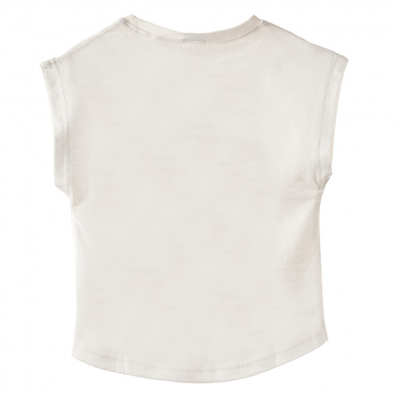 Μπεζ βαμβακερή μπλούζα για κορίτσια, με τύπωμα KIABI 163365 4