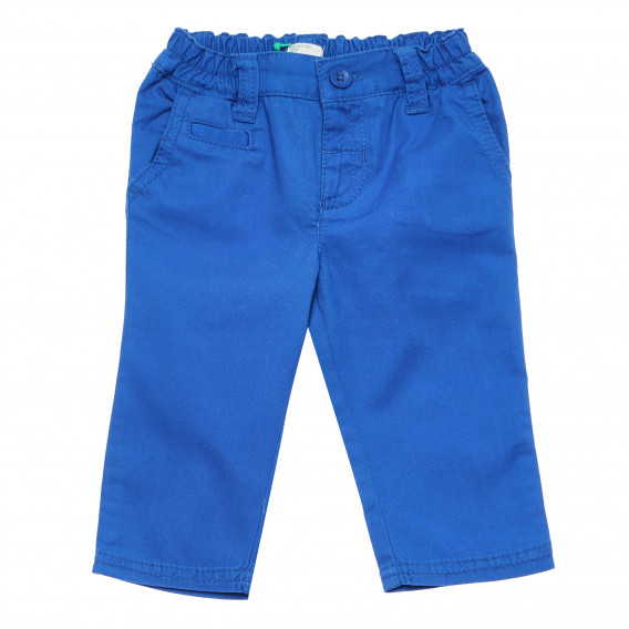 Μπλε βαμβακερό παντελόνι με τρεις τσέπες για ένα αγόρι Benetton 163542 