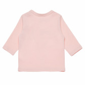 Μακρυμάνικη βαμβακερή μπλούζα σε ροζ χρώμα για κορίτσια Benetton 163750 4