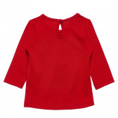 Κόκκινη μακρυμάνικη μπλούζα με ένα κουμπί στο πίσω μέρος για κορίτσια Benetton 163792 2