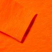 Πορτοκαλί μακρυμάνικη βαμβακερή μπλούζα για κορίτσια Benetton 163950 4