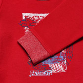 Βαμβακερή κόκκινη μπλούζα με μακριά μανίκια για κορίτσια Benetton 163991 3