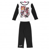 Πιτζάμες βαμβακιού δύο τεμαχίων σε λευκό και μαύρο για κορίτσια Monster High 165054 