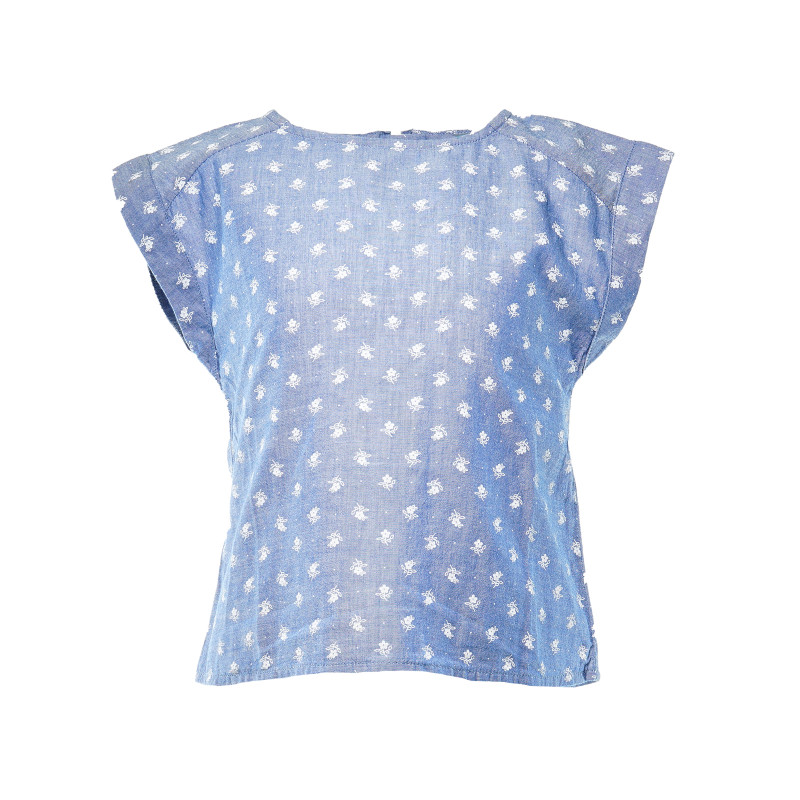 Μπλε βαμβακερό μπλουζάκι με floral τύπωμα για ένα κορίτσι  166856