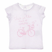 Ριγέ βαμβακερή μπλούζα για ένα κορίτσι, ποδήλατο Benetton 167058 