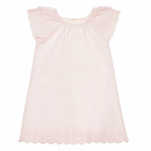 Ροζ βαμβακερό φόρεμα με δαντέλα για ένα κορίτσι Benetton 167094 