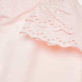 Ροζ βαμβακερό φόρεμα με δαντέλα για ένα κορίτσι Benetton 167095 2
