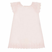 Ροζ βαμβακερό φόρεμα με δαντέλα για ένα κορίτσι Benetton 167097 4