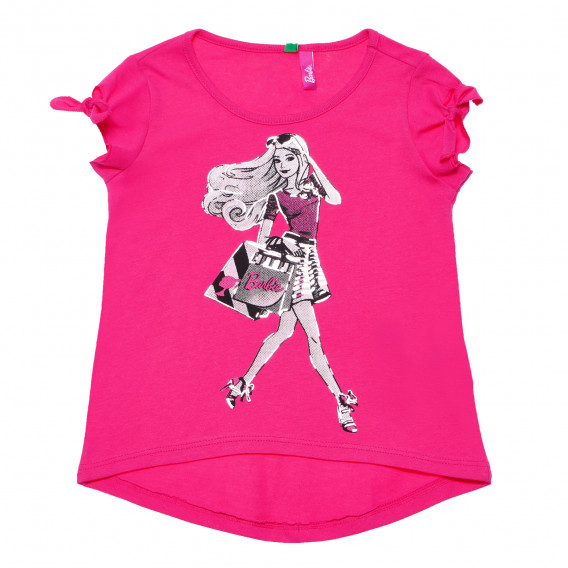 Ροζ βαμβακερό αμάνικο πουκάμισο για μια κοπέλα, Barbie Benetton 167177 