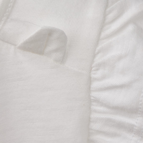 Βαμβακερό μπλουζάκι σε λευκό για ένα κορίτσι, γάτα Benetton 167668 2