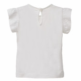 Βαμβακερό μπλουζάκι σε λευκό για ένα κορίτσι, γάτα Benetton 167670 4