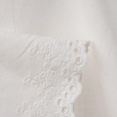Βαμβακερό φόρεμα με λεπτομέρειες από δαντέλα σε λευκό για ένα κορίτσι Benetton 167672 2